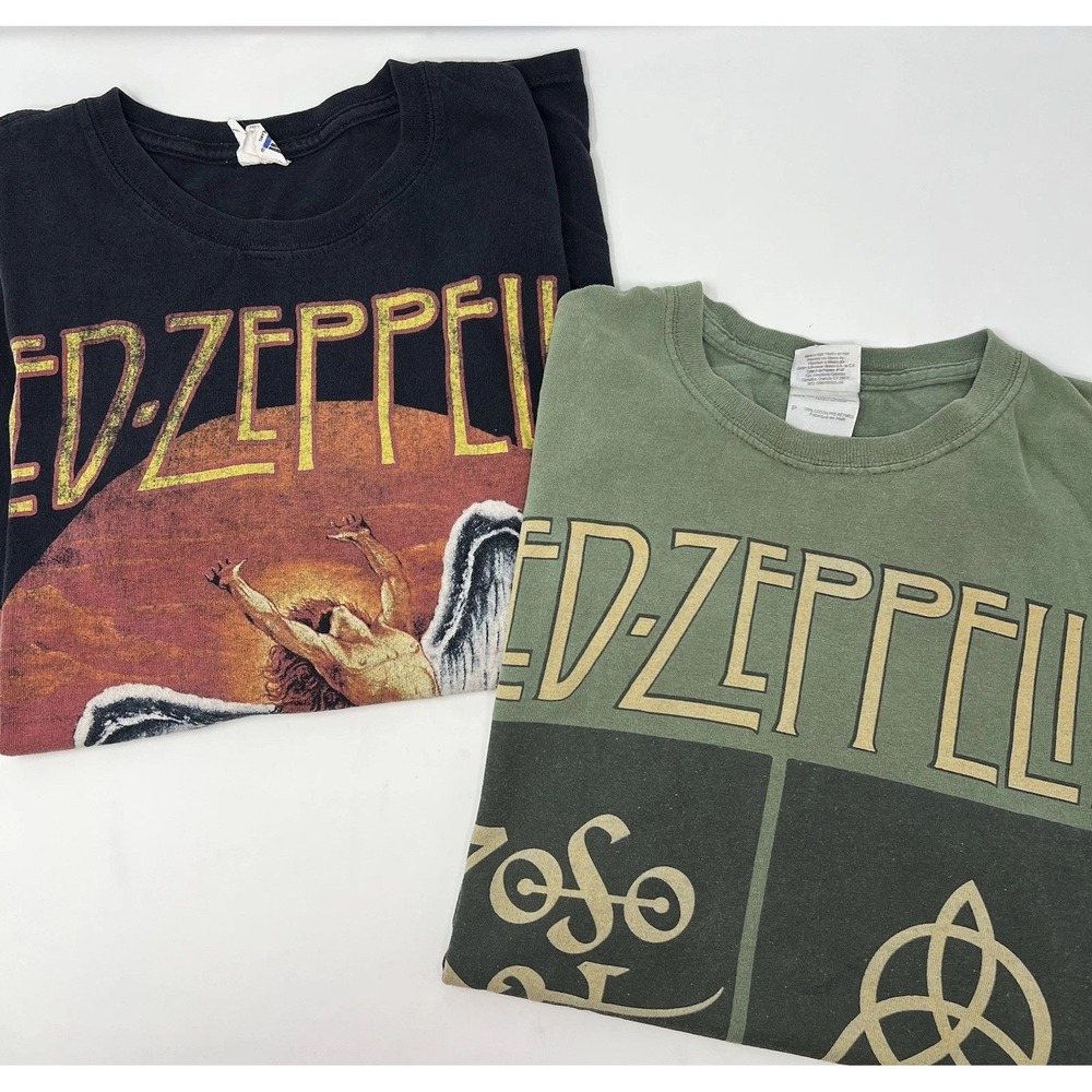 Led Zeppelin Retro U. S. Tour 1975/Zoso Vintage 2000's‎ T-Shirt Small Lot Of 2
